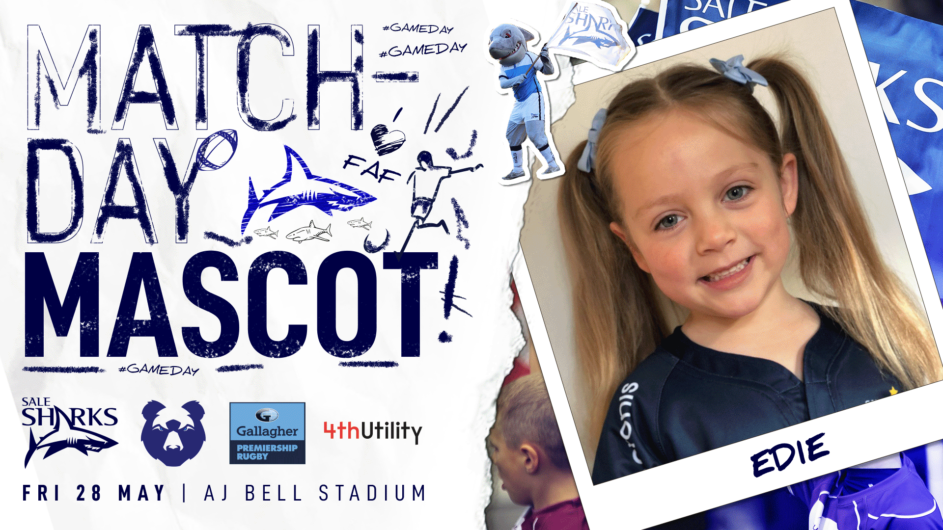 MATCHDAY MASCOTS Sale Sharks vs Bristol Bears Sale Sharks