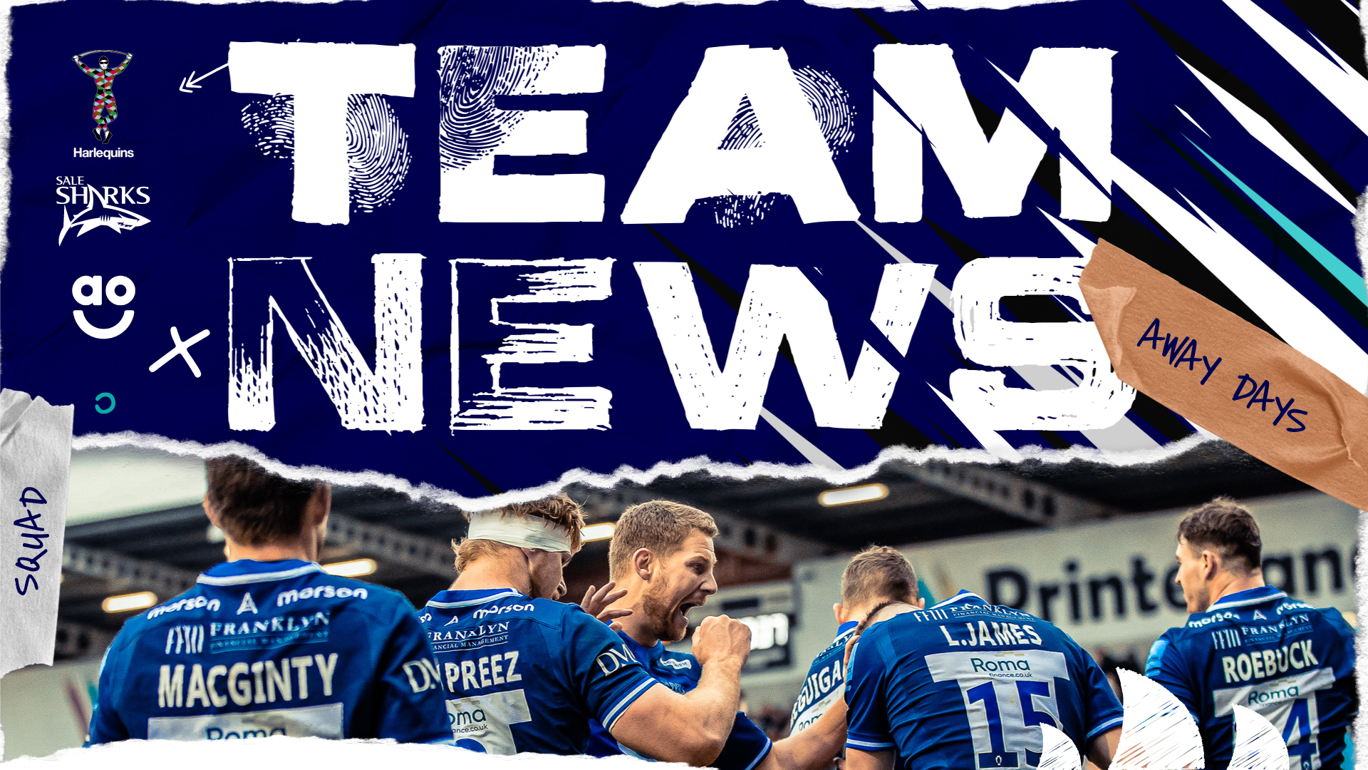 TEAM NEWS Harlequins v Sale Sharks Sale Sharks