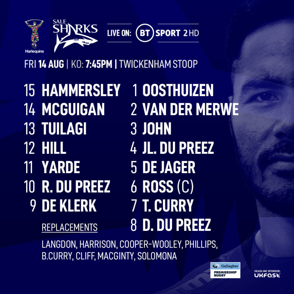 Team News - Harlequins v Sale Sharks