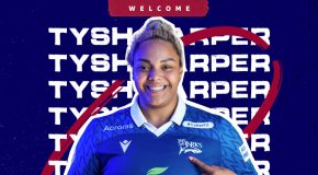 BACK TO HER ROOTS: England Rose Detysha Harper signs at Sale Sharks.